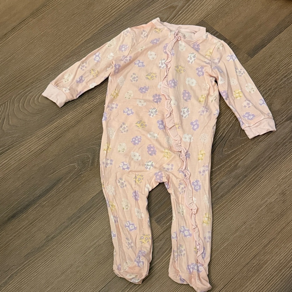 NWOT Milkberry pink easter egg print bamboo viscose footie